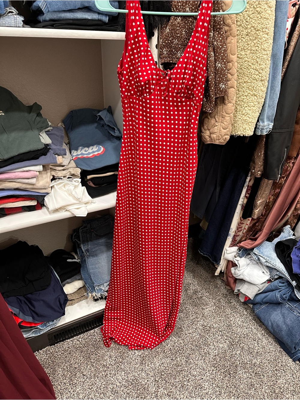 Petal & Pup Red Polka Dot Maxi Dress